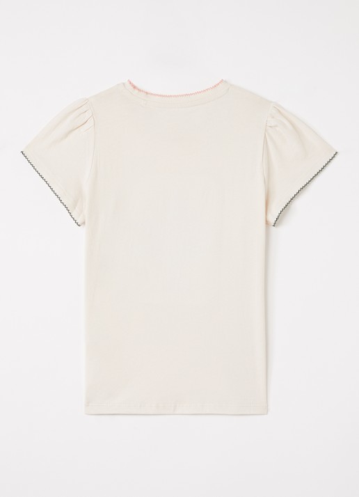 Konges Sløjd Famo T-shirt met pailletten - achterkant gebroken wit