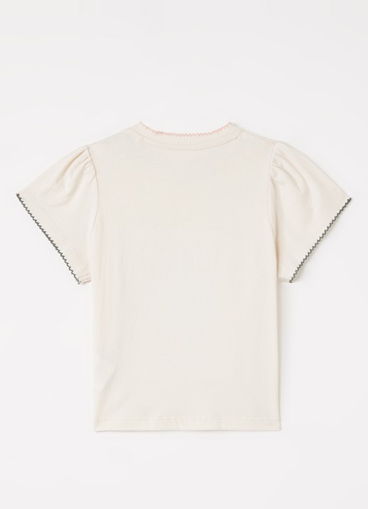 Konges Sløjd Famo T-shirt met pailletten - voorkant 2 gebroken wit