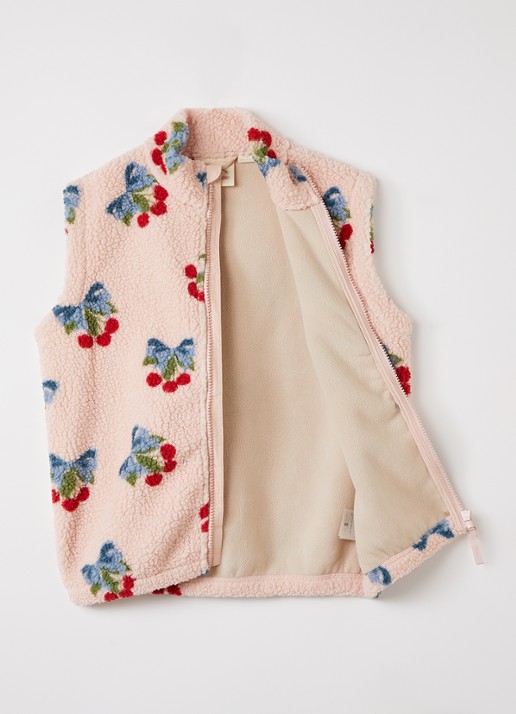 Konges Sløjd Jody bodywarmer van teddy - voorkant 2 roze