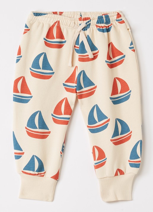 Konges Sløjd Loopy Lou tapered fit joggingbroek met print - voorkant 3 beige