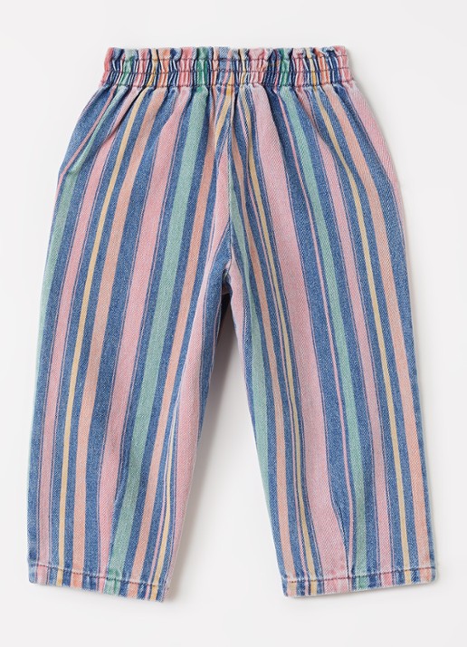 Konges Sløjd Loose fit jeans met streepprint - voorkant 3 roze