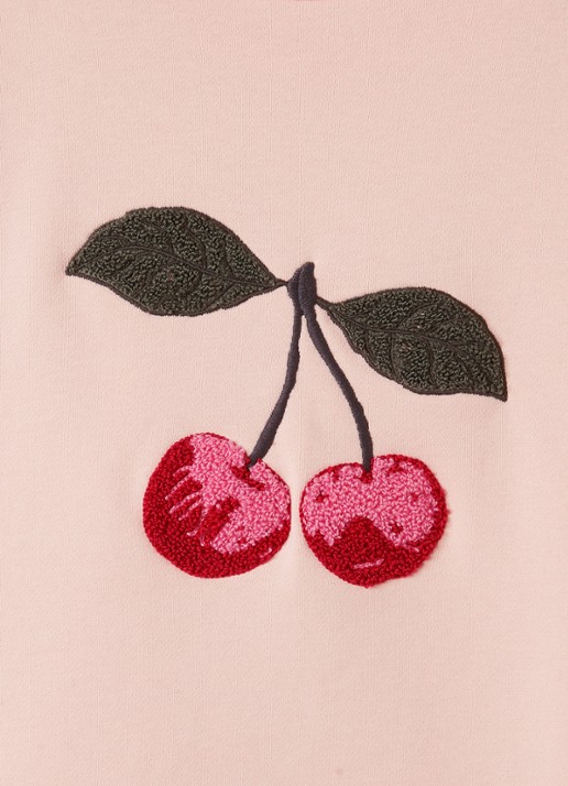 Konges Sløjd Lou sweater met borduring - detail 2 zalmroze