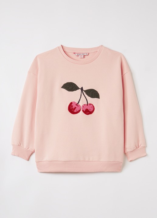Konges Sløjd Lou sweater met borduring - voorkant 5 zalmroze