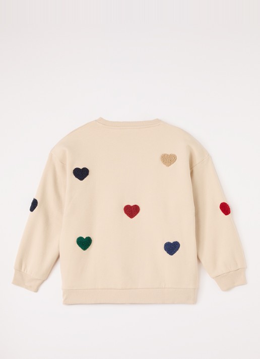 Konges Sløjd Lou sweater met borduring - voorkant 3 beige