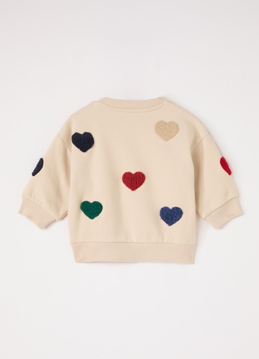 Konges Sløjd Lou sweater met borduring - voorkant 2 beige