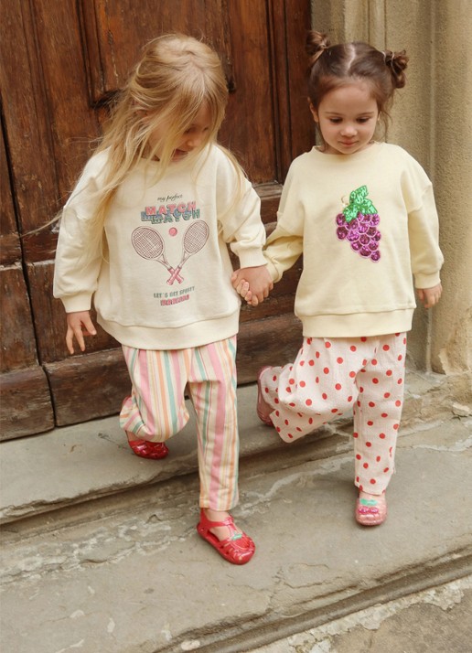 Konges Sløjd Lou sweater met pailletten - voorkant creme