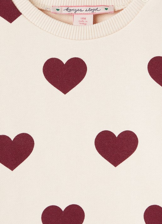 Konges Sløjd Lou sweater met print - detail lichtroze