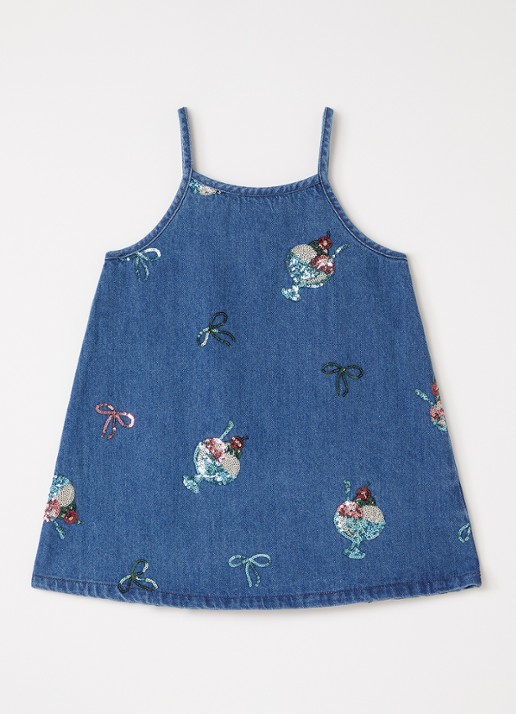 Konges Sløjd Magot denim jurk met pailletten