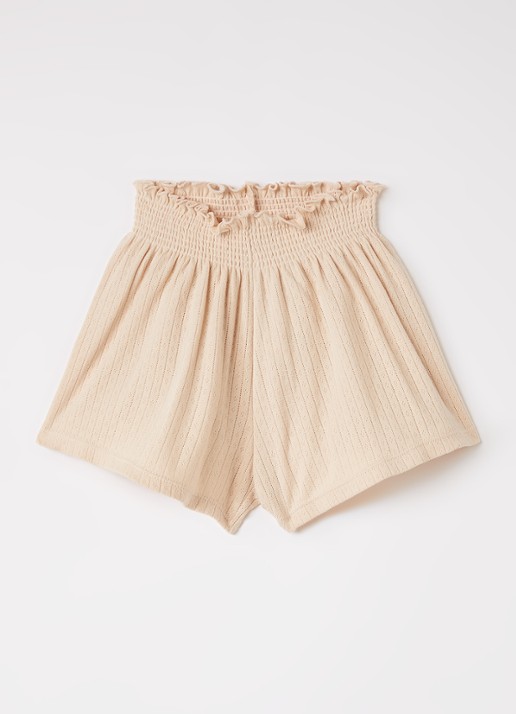 Konges Sløjd Minnie loose fit korte broek - voorkant beige