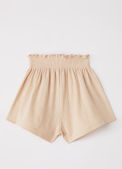 Konges Sløjd Minnie loose fit korte broek - voorkant 2 beige