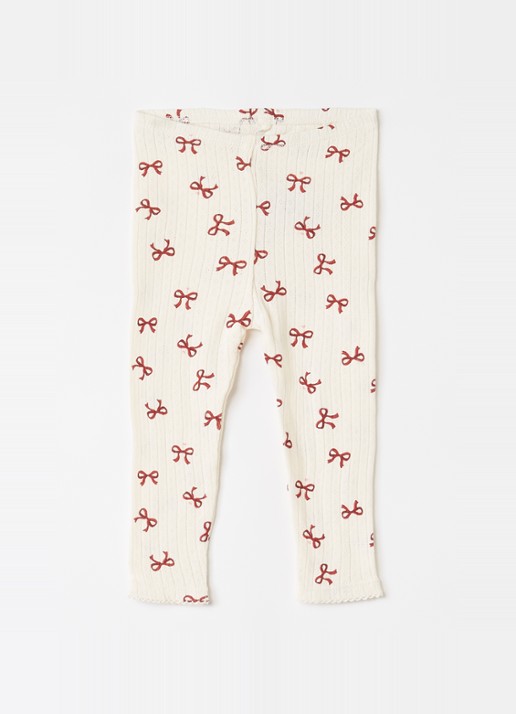 Konges Sløjd Minnie ribgebreide legging met print