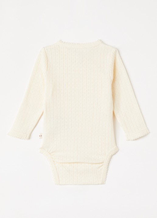 Konges Sløjd Minnie romper met ribstructuur - voorkant 2 creme