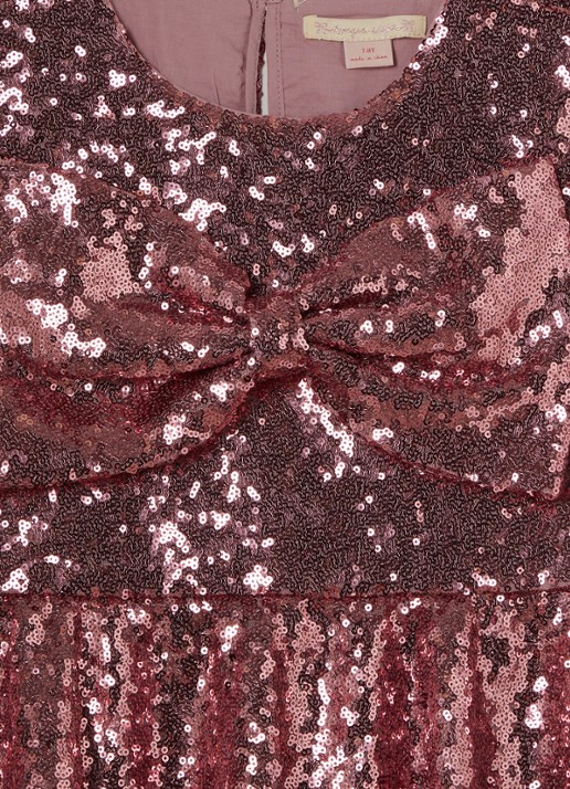 Konges Sløjd Rosie gelaagde jurk met pailletten - detail roségoud