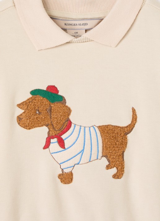 Konges Sløjd Spotty sweater met logoborduring - detail 4 beige