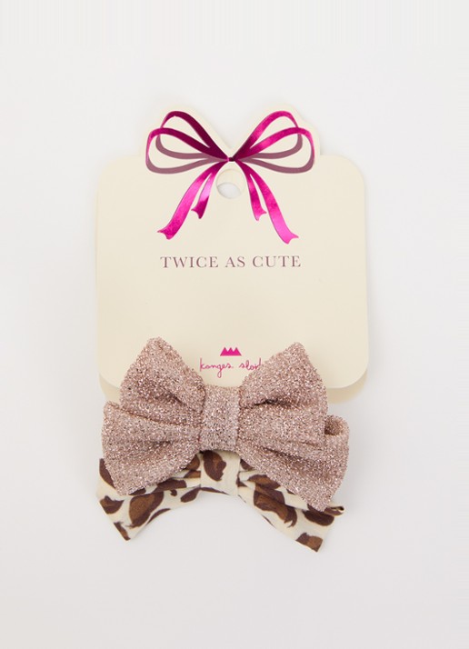 Konges Sløjd Twice as cute haarelastiek met strik set van 4
