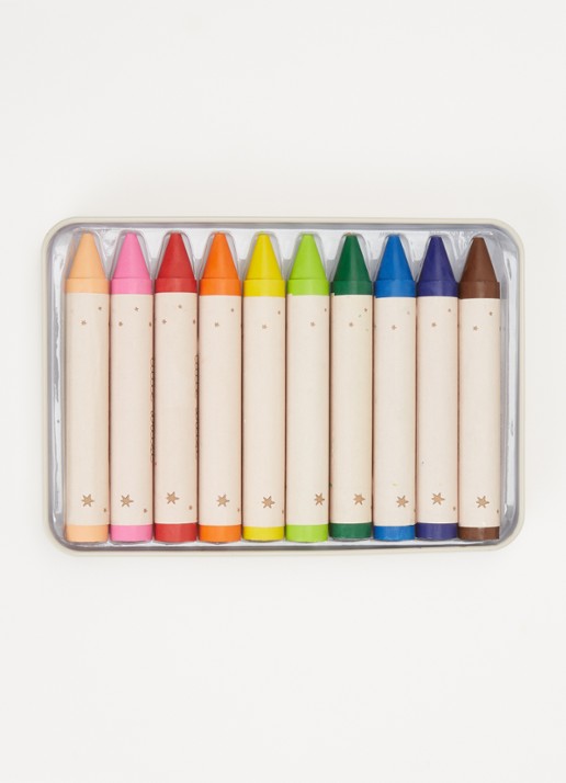 Konges Sløjd Waskrijtjes set van 10 - voorkant 2 beige