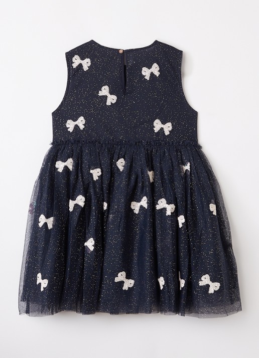 Konges Sløjd Yvonne jurk met lurex - voorkant 2 donkerblauw