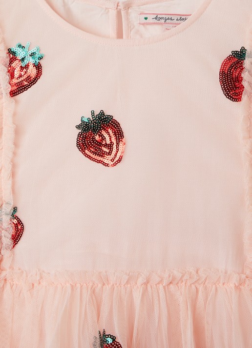 Konges Sløjd Yvonne jurk met pailletten - detail oudroze
