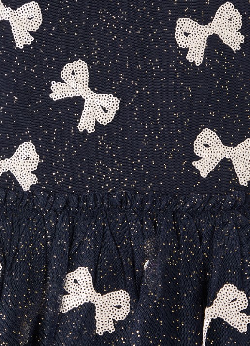 Konges Sløjd Yvonne jurk met pailletten - detail donkerblauw