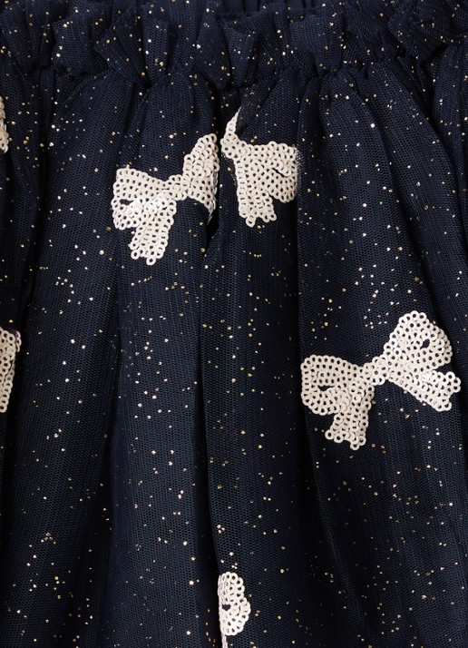 Konges Sløjd Yvonne rok met pailletten - detail 3 donkerblauw