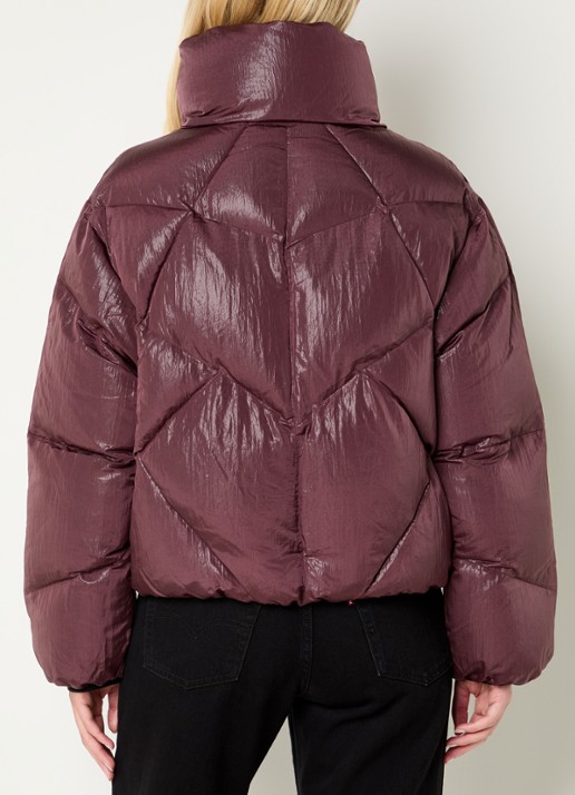 Krakatau Nebula puffer jack met glanzende finish - achterkant 4 bordeauxrood