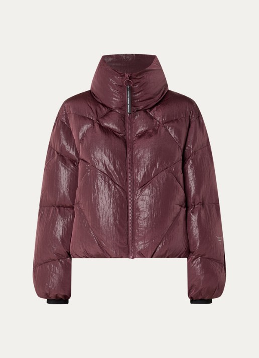 Krakatau Nebula puffer jack met glanzende finish - voorkant bordeauxrood