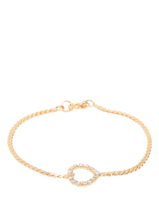 Kroonjuweeltjes Hart armband verguld