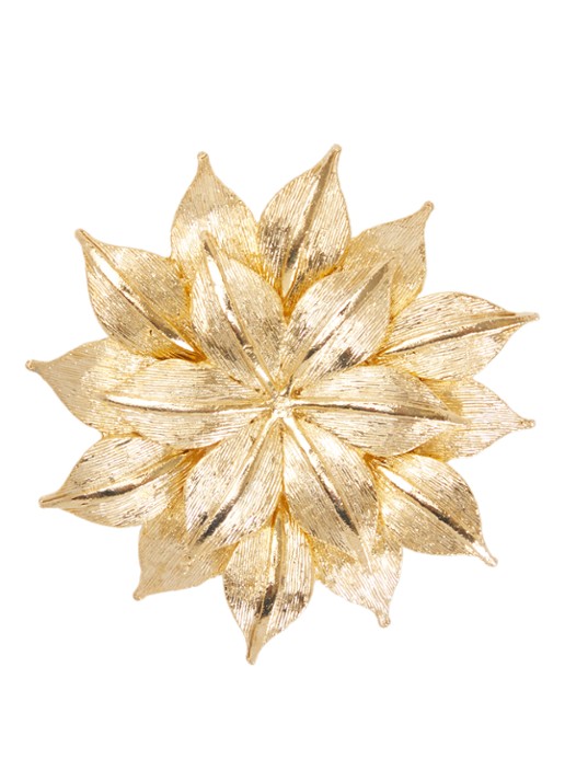 Kroonjuweeltjes Magnolia Bloem broche verguld