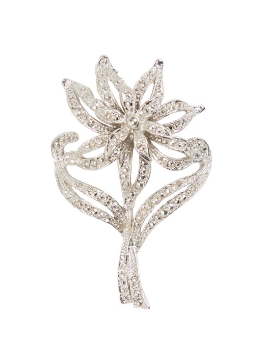 Kroonjuweeltjes Markasiet Bloem broche