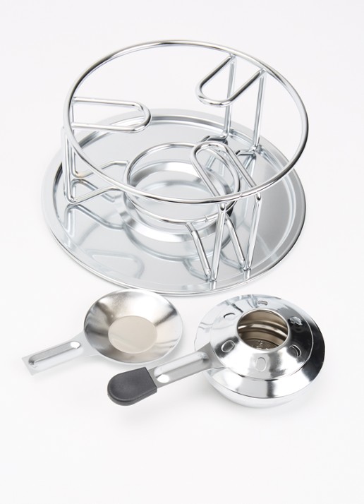 Kuhn Rikon Fondue rechaud met brander 22 cm  - voorkant 2 zilver