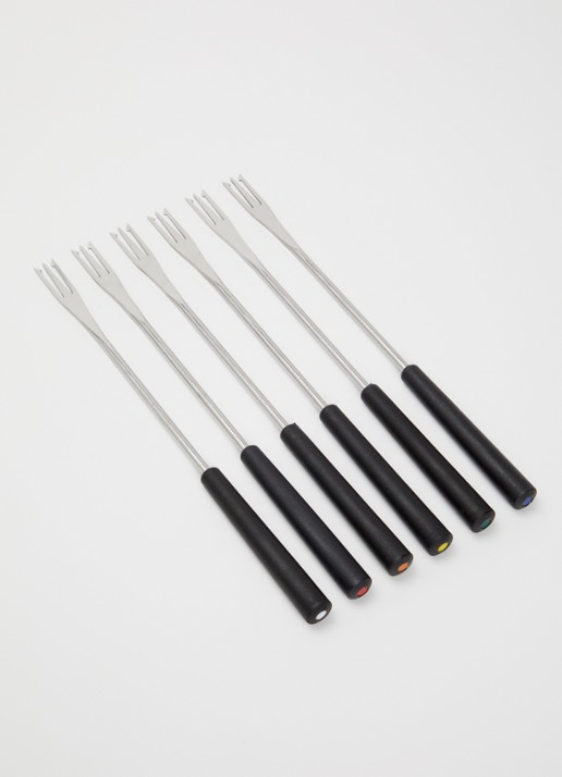 Kuhn Rikon Kaasfondue vork set van 6  - voorkant 2 zwart