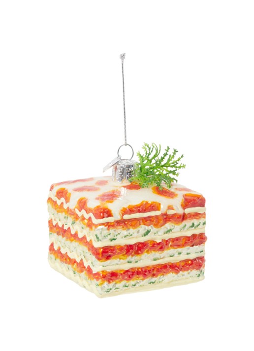 Kurt Adler Noble Gems by Kurt Adler Lasagna kersthanger 5,5 cm - voorkant oranjerood