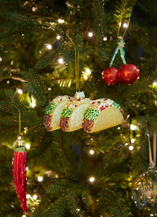 Kurt Adler Noble Gems Taco kersthanger 6 cm  - voorkant 2 goud