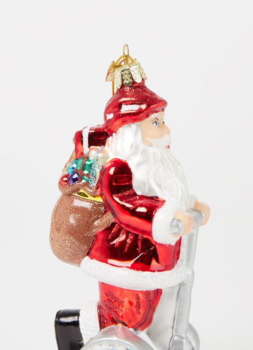 Kurt Adler Segway Santa kerstman kersthanger 13 cm  - detail rood