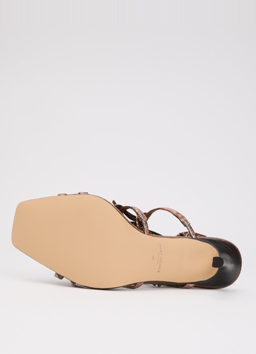 Kurt Geiger 90 sandalette met strass en franjes - detail 3 donkerbruin