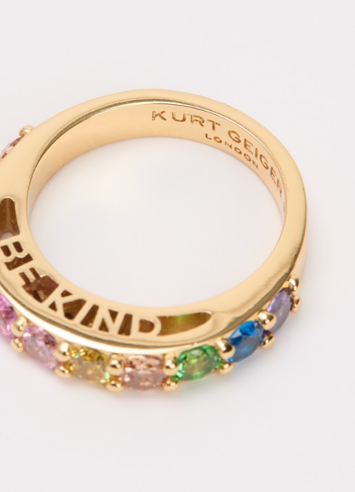 Kurt Geiger Be Kind ring met kristal - detail 3 multicolor