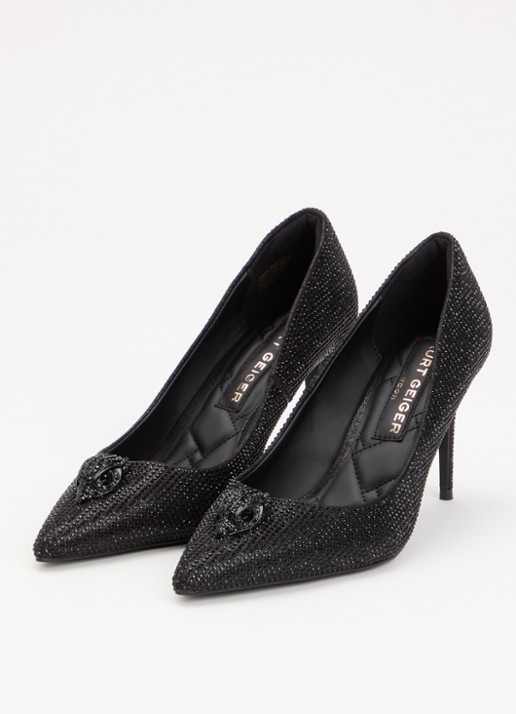Kurt Geiger Belgravia Eagle Court pump met strass - detail zwart