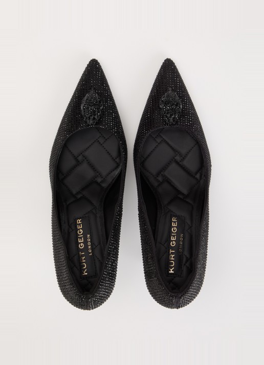 Kurt Geiger Belgravia Eagle Court pump met strass - detail 2 zwart