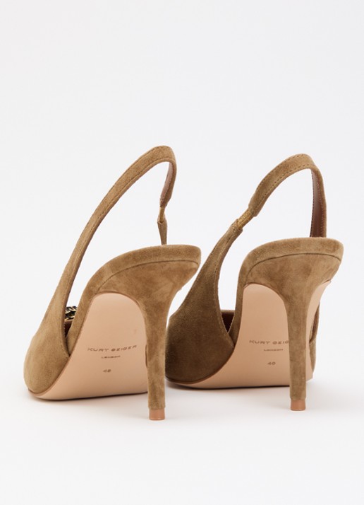 Kurt Geiger Belgravia pump met logo - achterkant 5 naturel