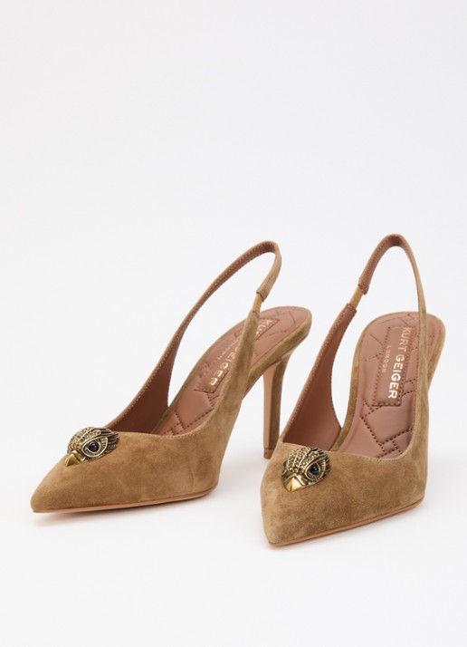 Kurt Geiger Belgravia pump met logo - detail 2 naturel