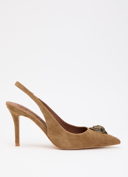 Kurt Geiger Belgravia pump met logo - voorkant naturel