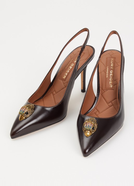 Kurt Geiger Belgravia slingback van leer - detail bruin
