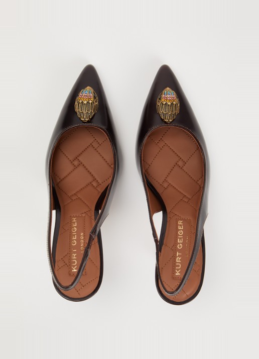 Kurt Geiger Belgravia slingback van leer - detail 2 bruin