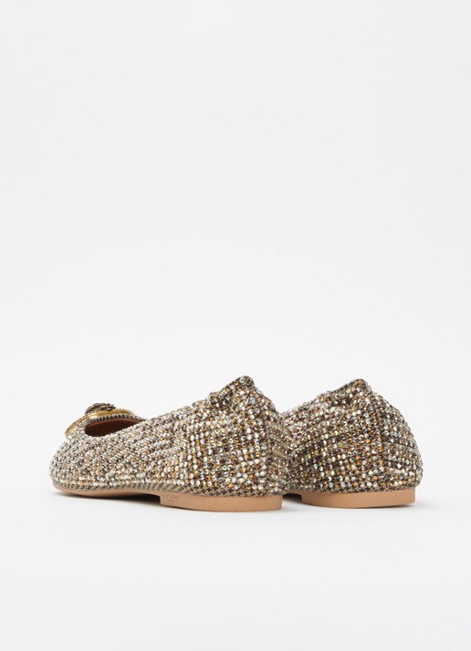 Kurt Geiger Chelsea ballerina met strass - achterkant zand