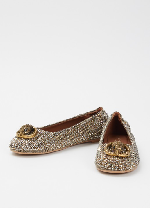 Kurt Geiger Chelsea ballerina met strass - detail 2 zand