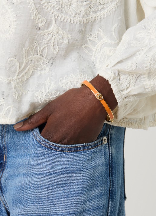 Kurt Geiger Chelsea bangle met kristal - voorkant 2 orange