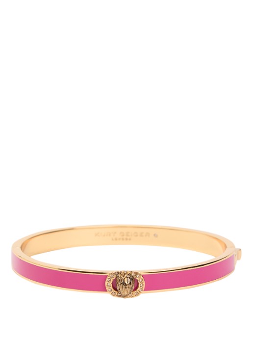 Kurt Geiger Chelsea bangle met kristal - voorkant roze
