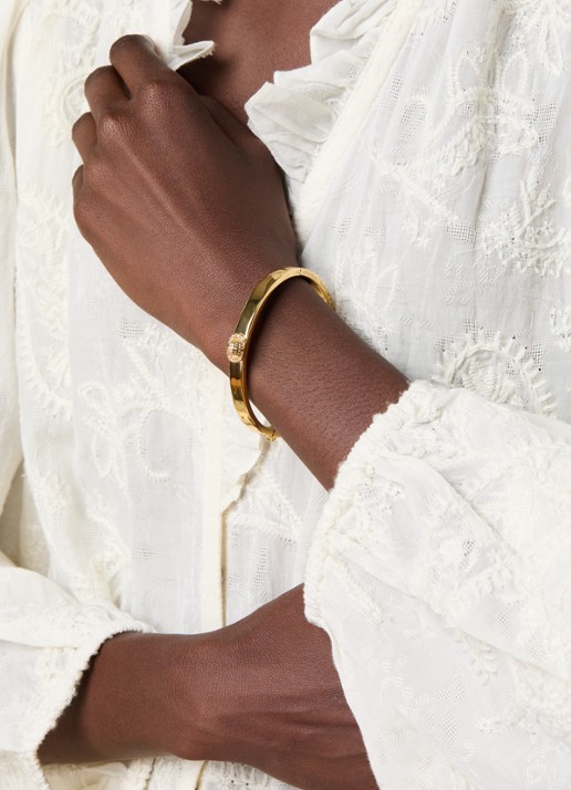 Kurt Geiger Chelsea bangle met kristal - voorkant 3 goud