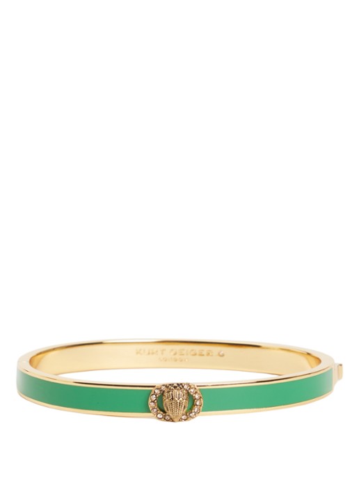Kurt Geiger Chelsea bangle met kristal - voorkant 2 groen