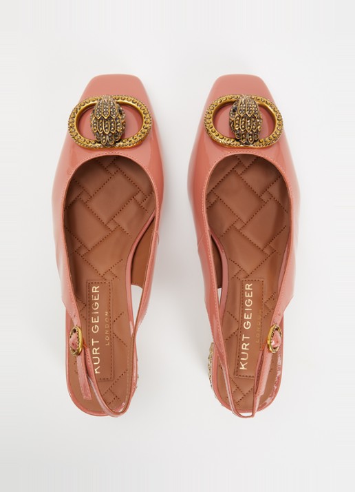 Kurt Geiger Chelsea Block slingback van leer - detail 4 oudroze